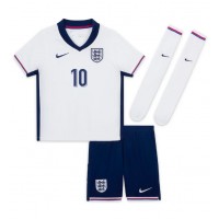 Camisa de Futebol Inglaterra Jude Bellingham #10 Equipamento Principal Infantil Europeu 2024 Manga Curta (+ Calças curtas)